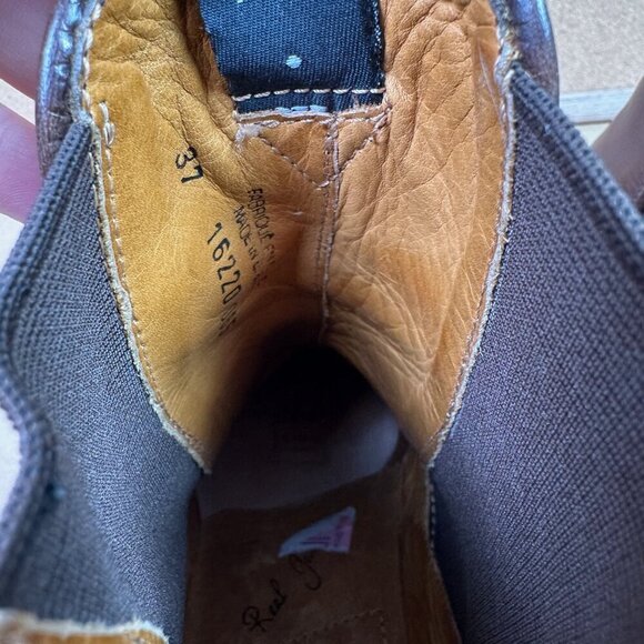 Free Lance Paris Red Brown Leather Pointed Chelsea Boots Womens EU 37 / US 6.5 - Picture 5 of 8